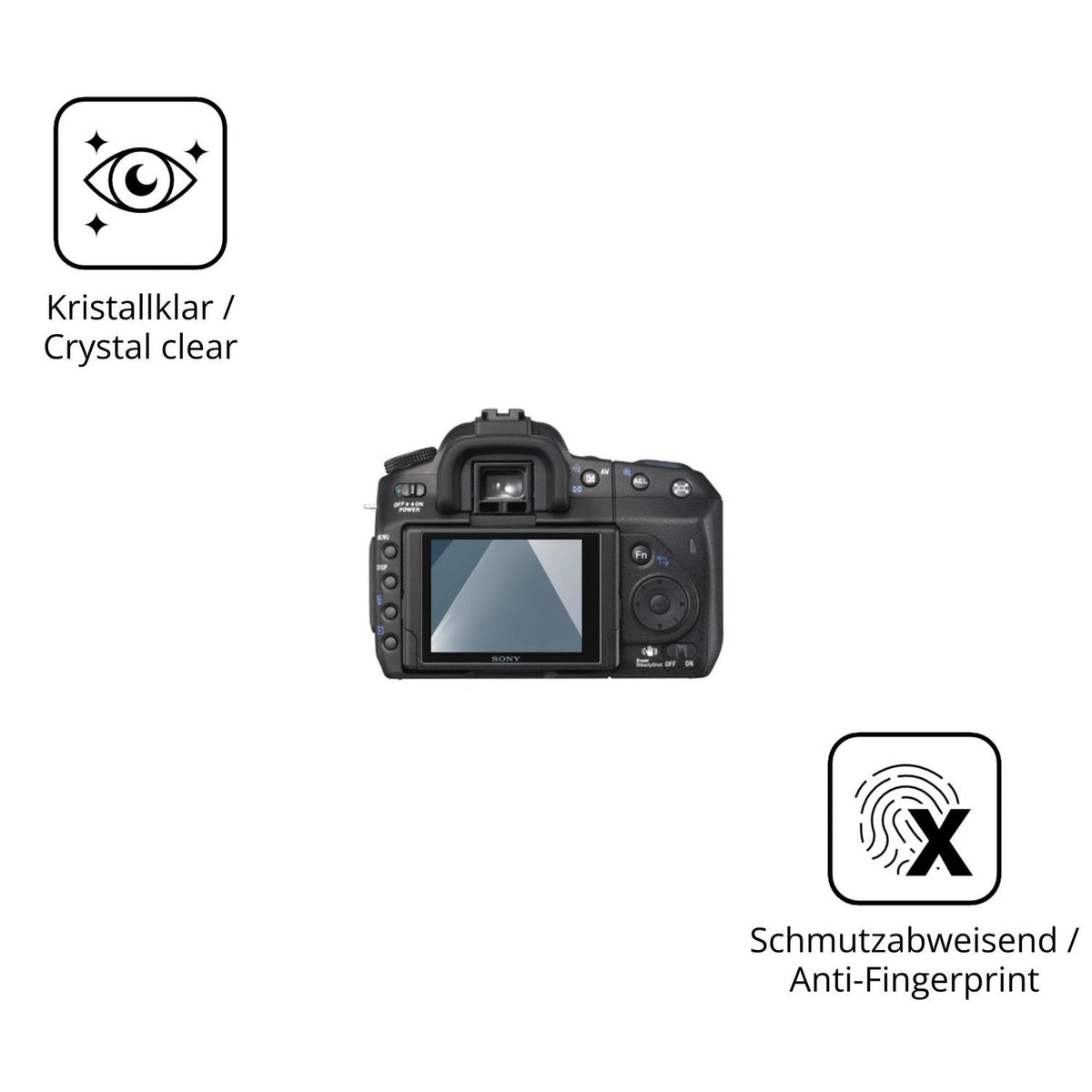 Flexible TPU-Folie passend zugeschnitten für Sony A350, vollständige Abdeckung