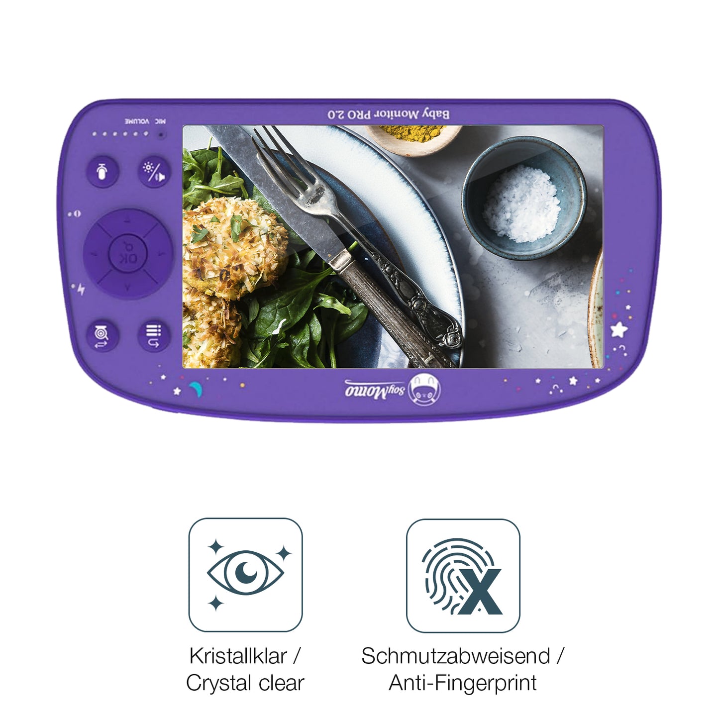 Flexible TPU-Folie passend zugeschnitten für SoyMomo Baby Monitor Pro 2.0, vollständige Abdeckung