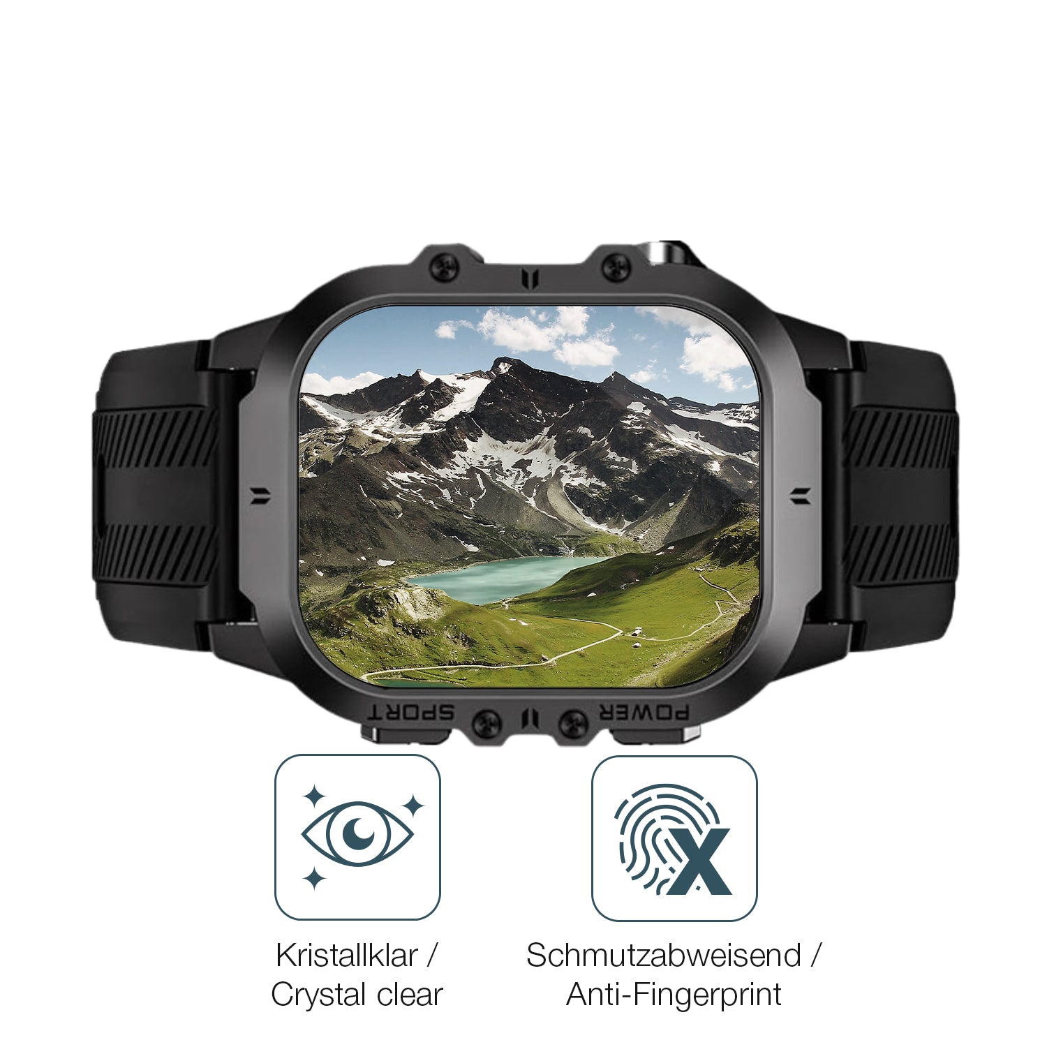 Flexible TPU-Folie passend zugeschnitten für Tesofit Smartwatch 1.85 Zoll, vollständige Abdeckung