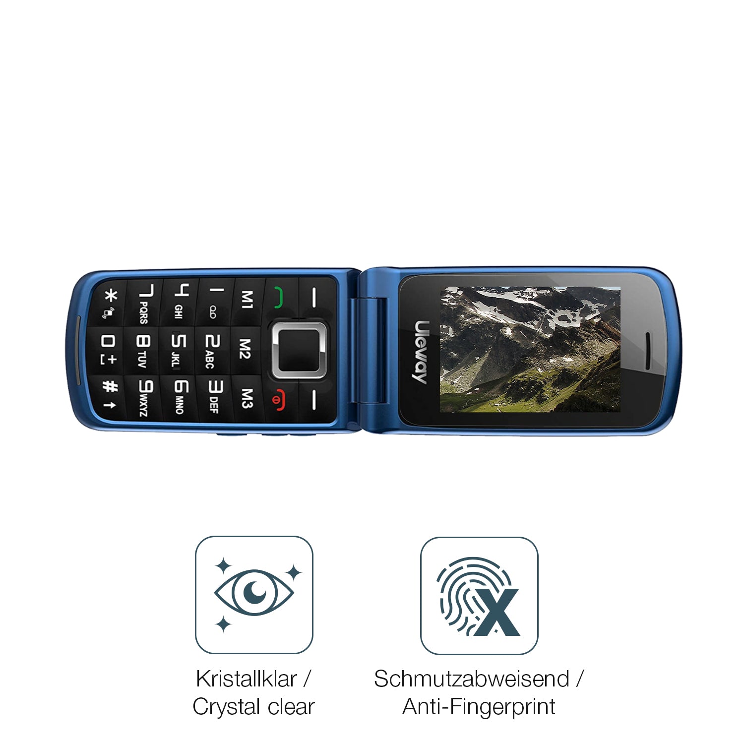 Flexible TPU-Folie passend zugeschnitten für uleway G380 Seniorenhandy, vollständige Abdeckung