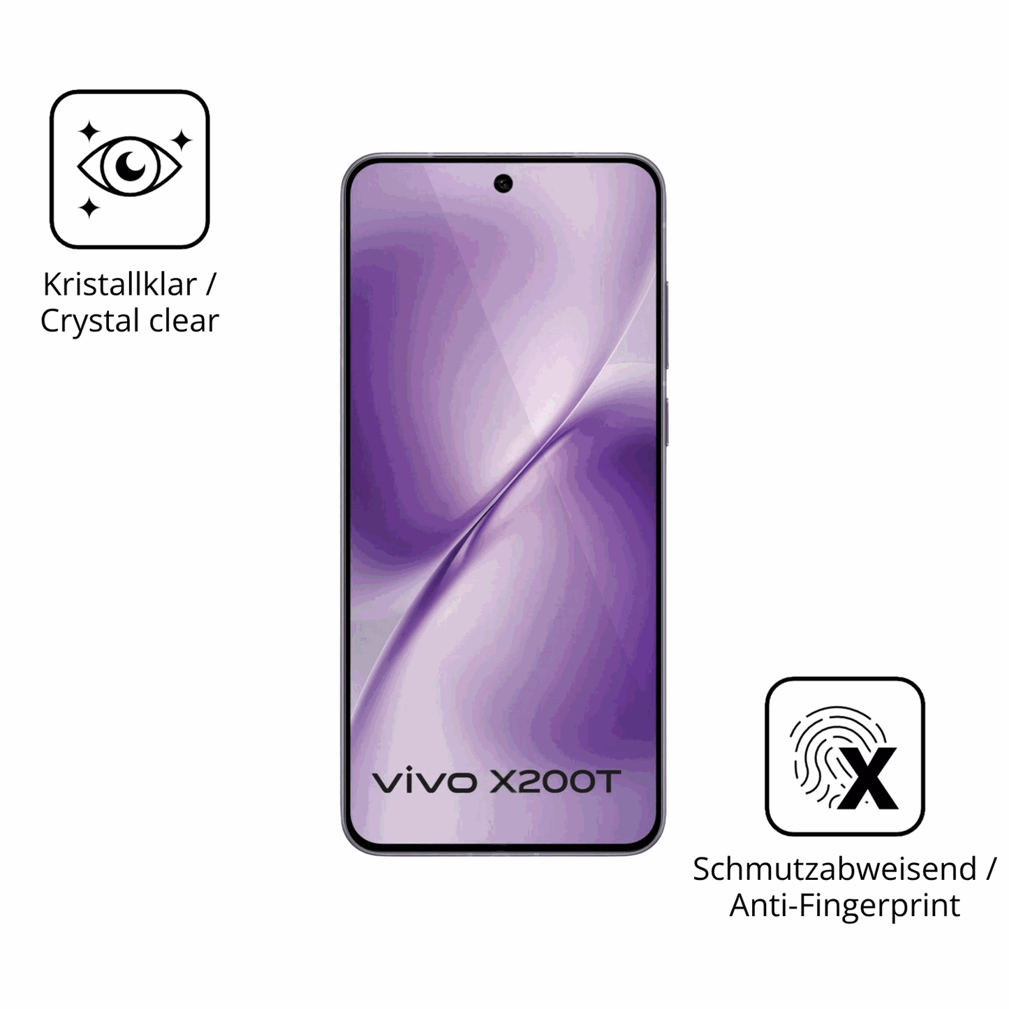 Flexible TPU-Folie passend zugeschnitten f�r Vivo X200T, vollst�ndige Abdeckung