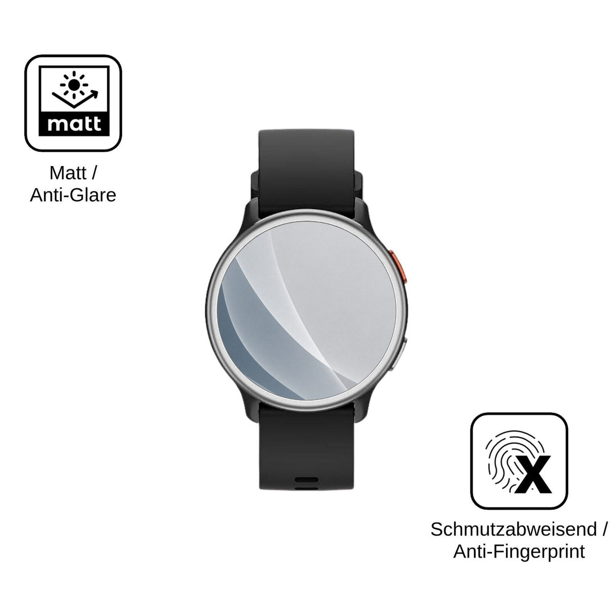 2x 9H Schutzfolie matt für aeac 1.27 Smartwatch Panzerfolie