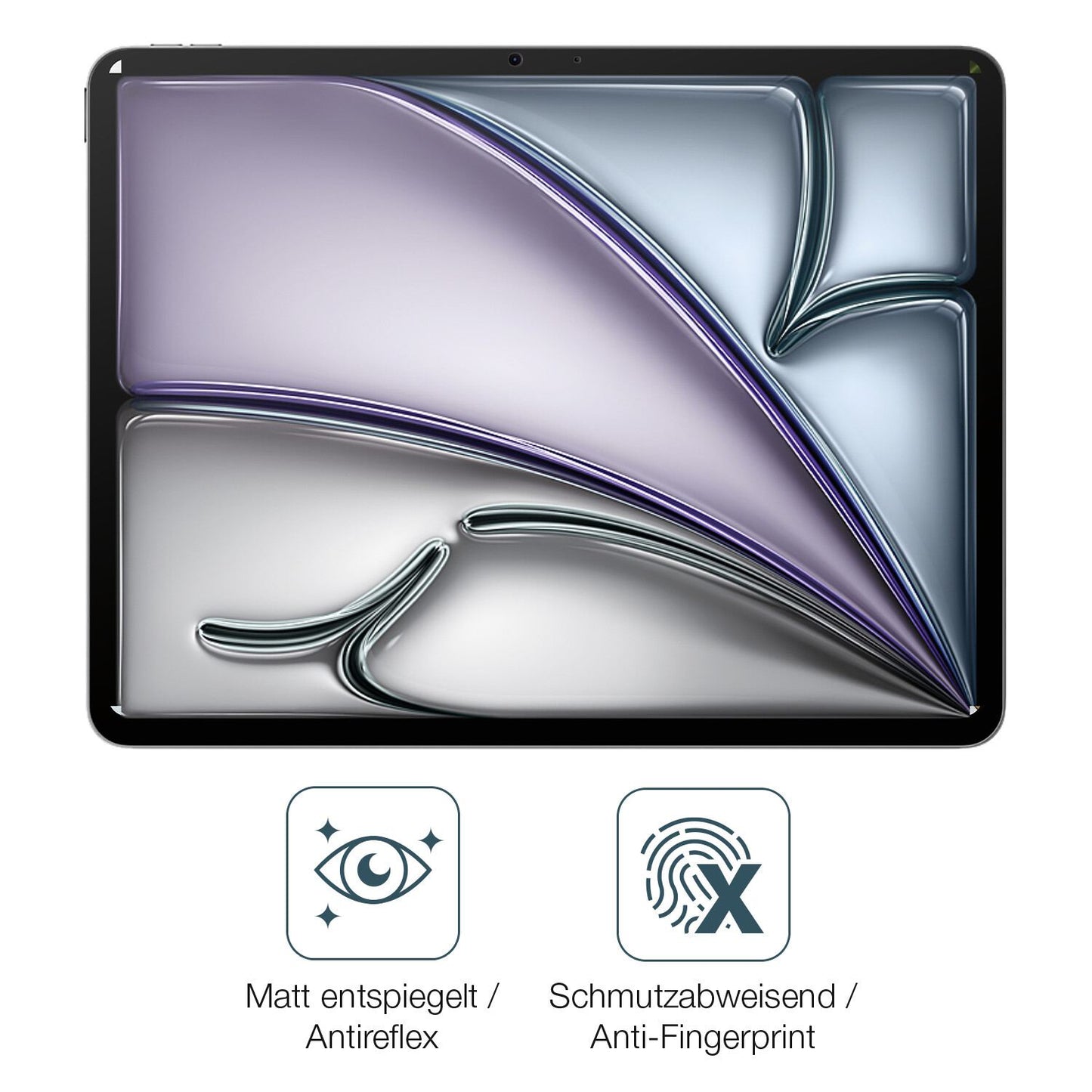9H Hartbeschichtete, flexible Folie passend zugeschnitten für Apple iPad Air 13 Zoll M2 2024