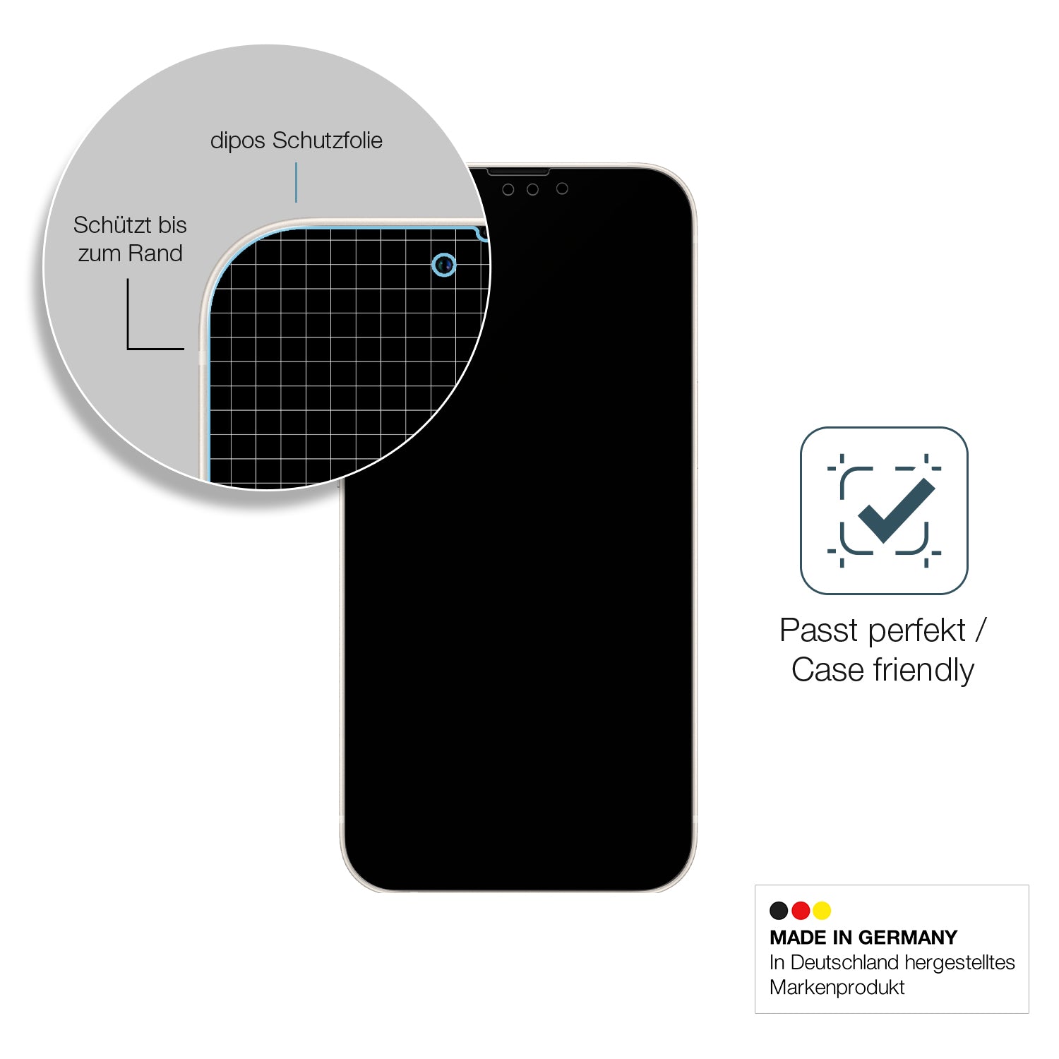 9H Hartbeschichtete, flexible Folie passend zugeschnitten für Apple iPhone 13 Pro