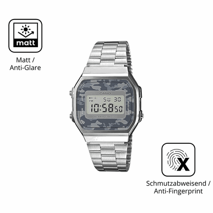 9H Hartbeschichtete, flexible Folie passend zugeschnitten f�r Casio A168WEC-1EF