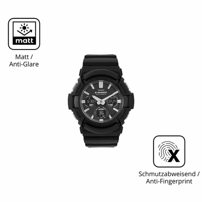 9H Hartbeschichtete, flexible Folie passend zugeschnitten f�r Casio G-Shock GAW-100