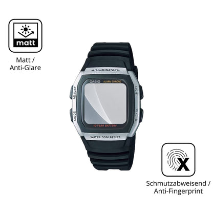 9H Hartbeschichtete, flexible Folie passend zugeschnitten für Casio W-96H-1AV