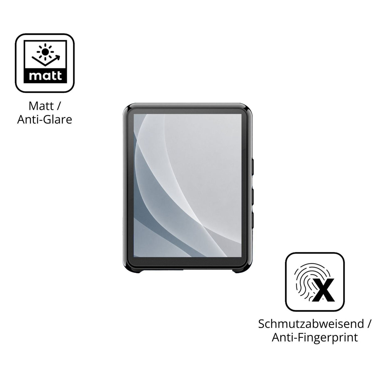 9H Hartbeschichtete, flexible Folie passend zugeschnitten für Cetoon T58-1 MP3-Player