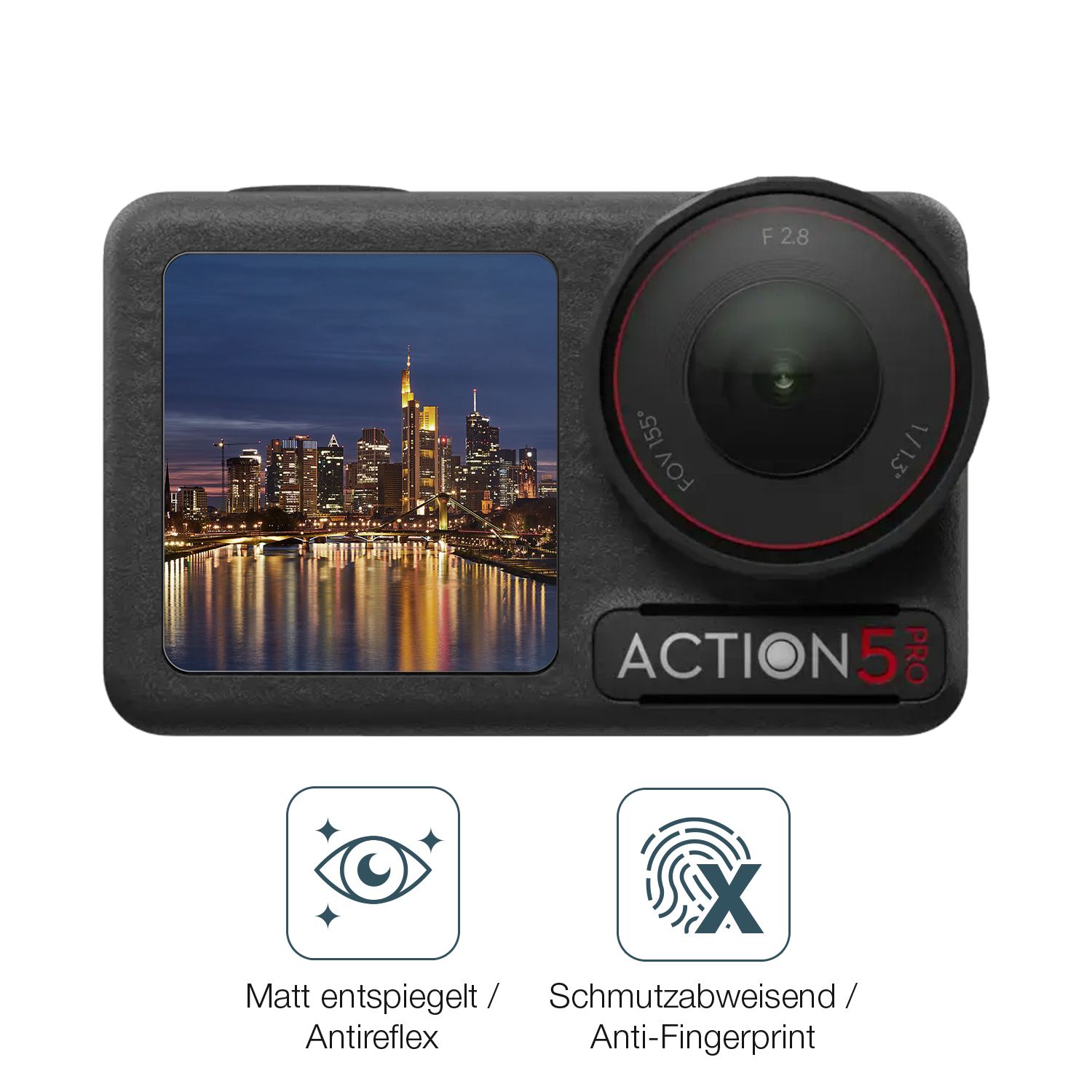 9H Hartbeschichtete, flexible Folie passend zugeschnitten für Dij Osmo Action 5 Pro