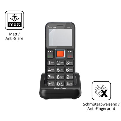9H Hartbeschichtete, flexible Folie passend zugeschnitten für Easyfone Prime T5