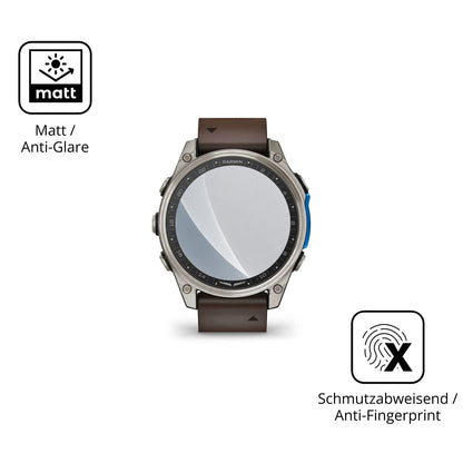 9H Hartbeschichtete, flexible Folie passend zugeschnitten für Garmin D2 Mach 2 47mm