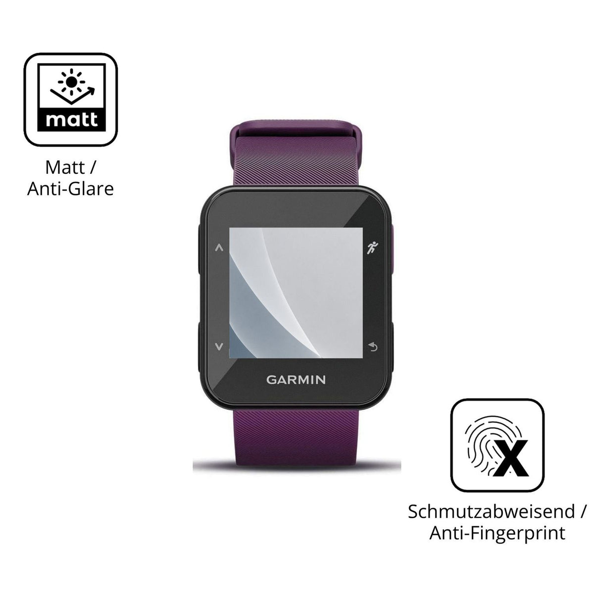 9H Hartbeschichtete, flexible Folie passend zugeschnitten für Garmin Forerunner 30