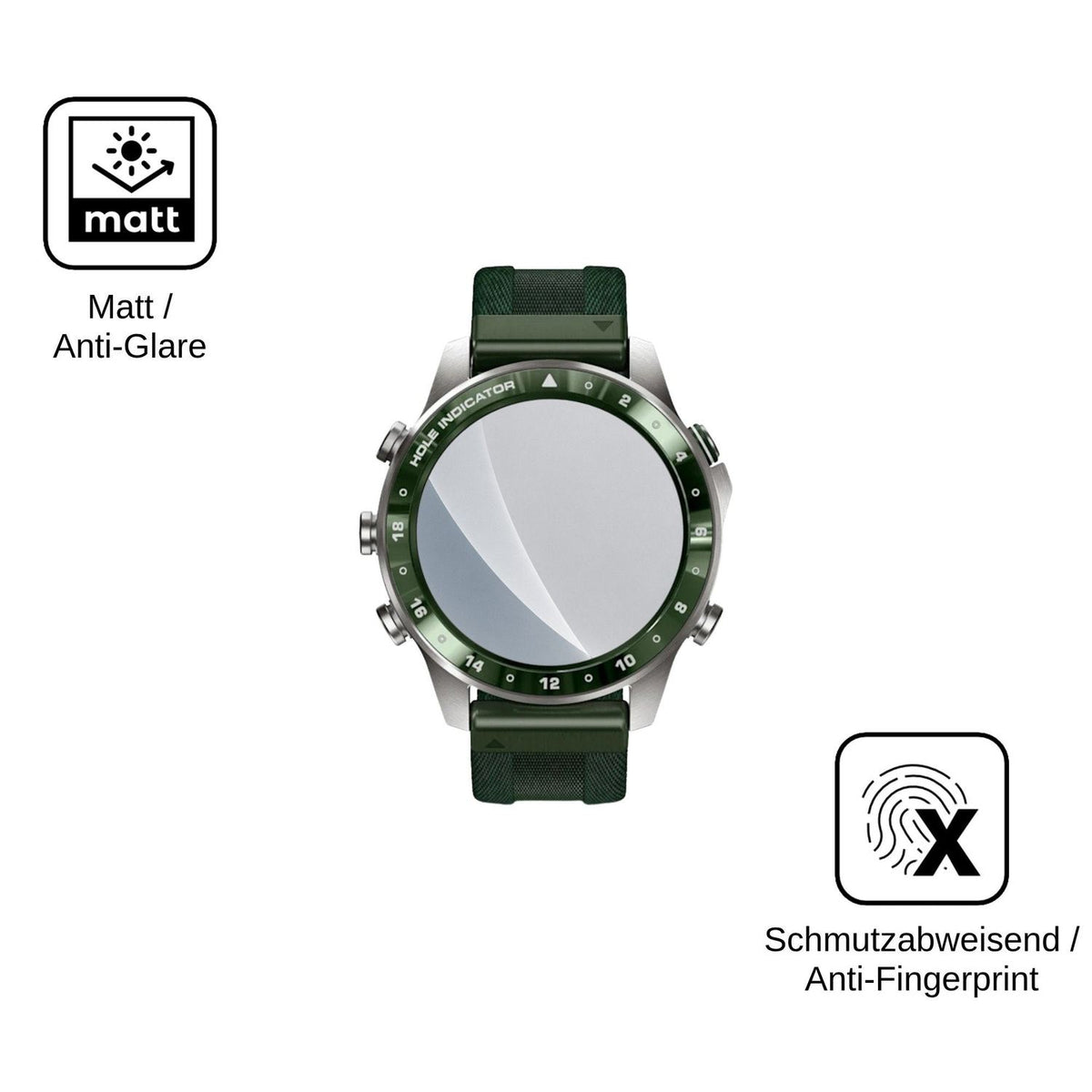 2x 9H Schutzfolie matt für Garmin MARQ Golfer Gen 3 Panzerfolie