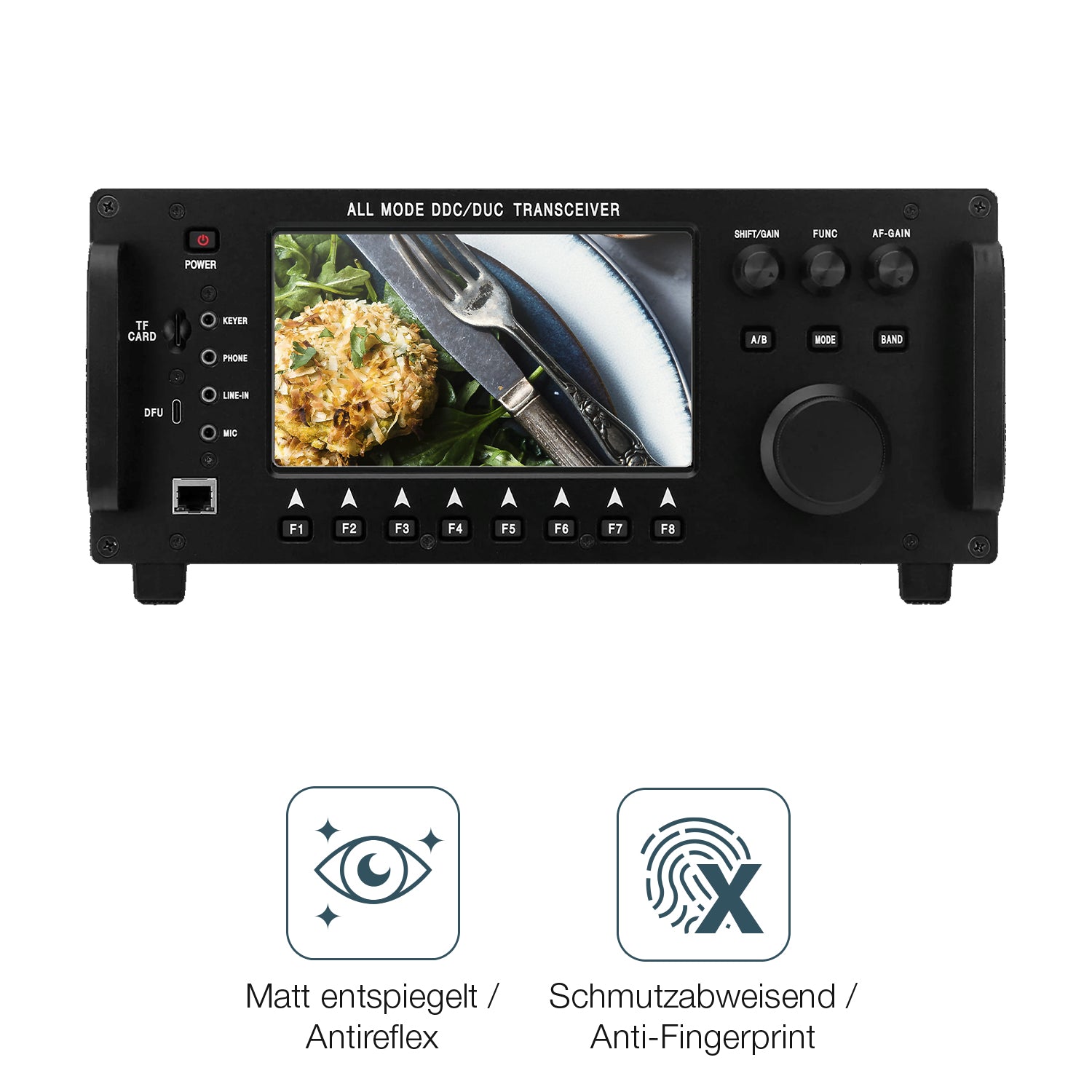 9H Hartbeschichtete, flexible Folie passend zugeschnitten für HamGeek RS998 Wolf SDR
