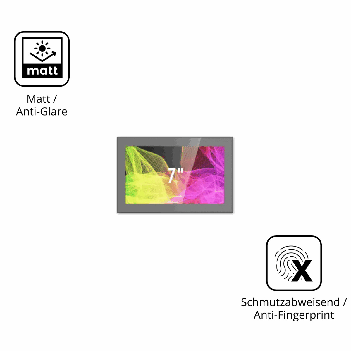 9H Hartbeschichtete, flexible Folie passend zugeschnitten für HMI Ultratronik Glass Touch Front 7 Zoll