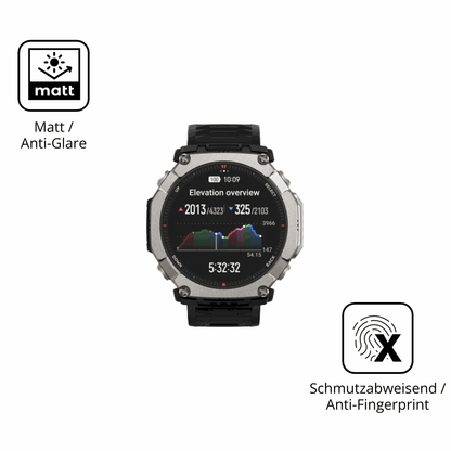 9H Hartbeschichtete, flexible Folie passend zugeschnitten für Huami Amazfit T-Rex Ultra 2