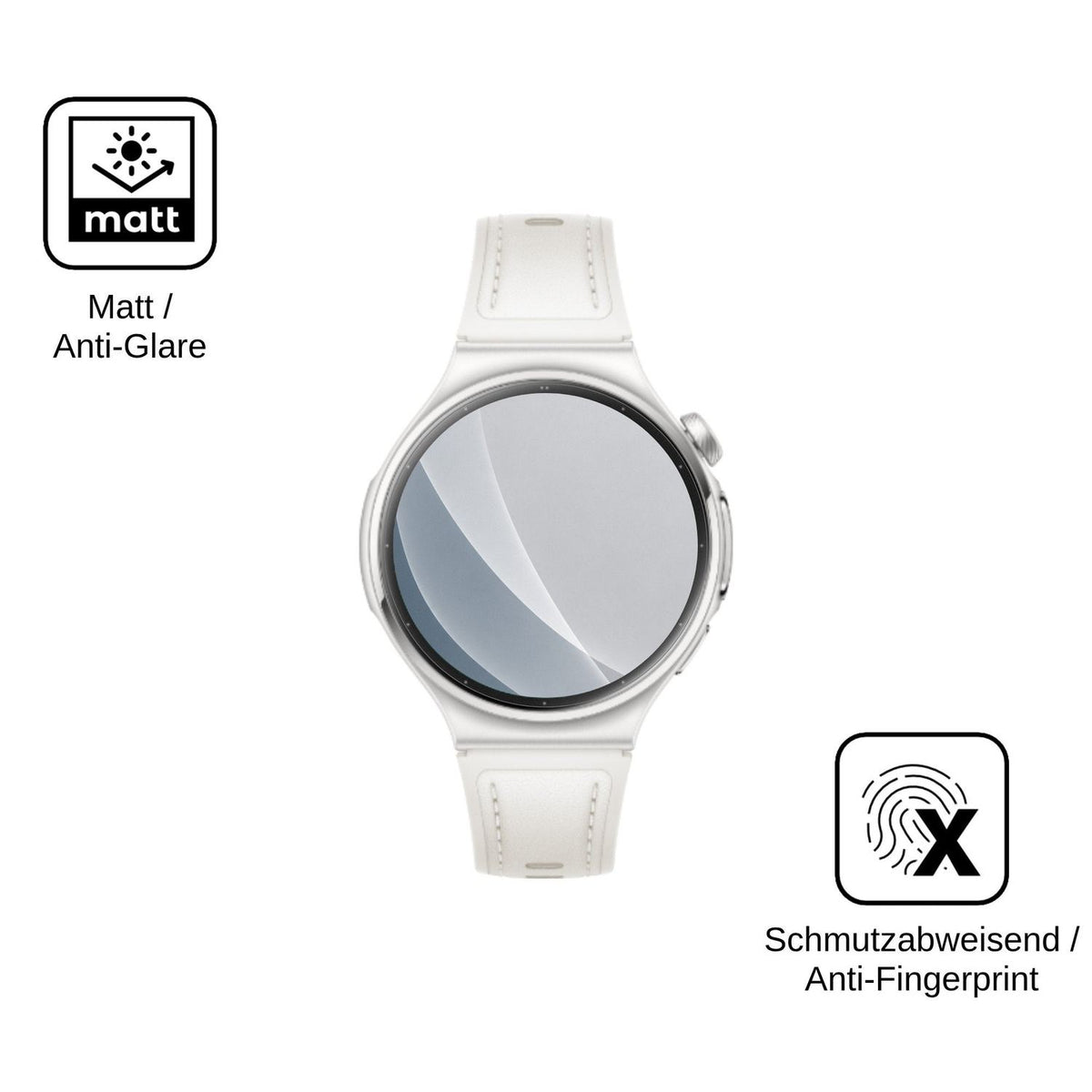 2x 9H Schutzfolie matt für Huawei Watch 6 42mm Panzerfolie