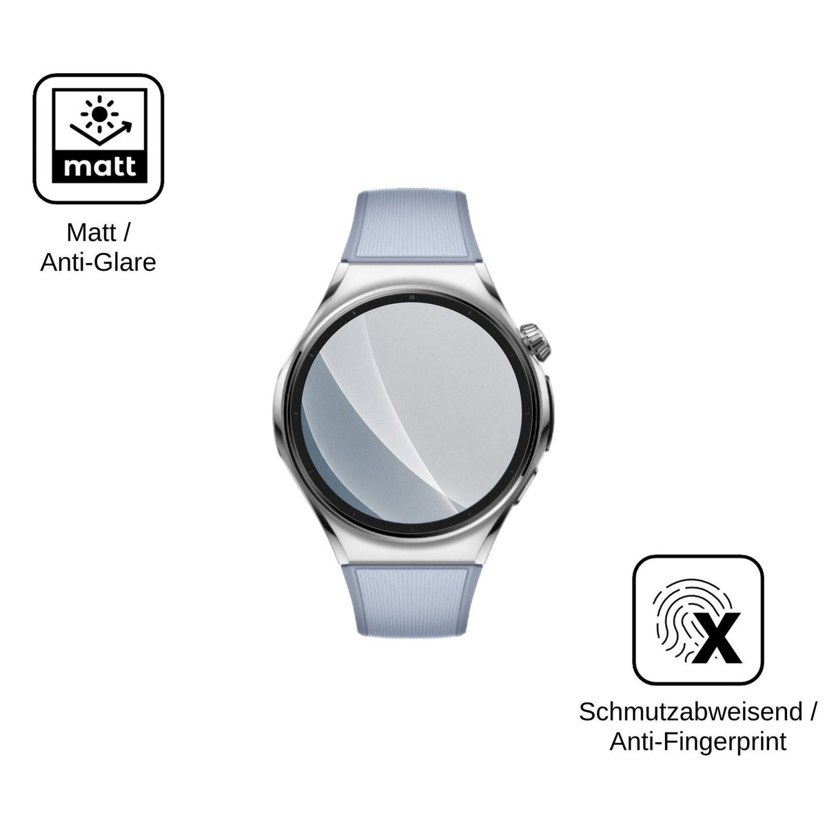 2x 9H Schutzfolie matt für Huawei Watch 6 46 mm Panzerfolie