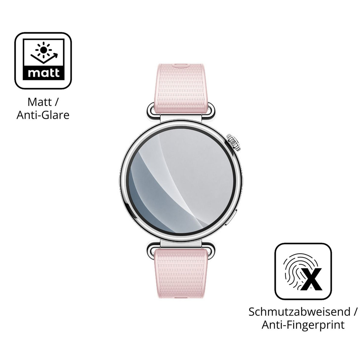 9H Hartbeschichtete, flexible Folie passend zugeschnitten für Huawei Watch GT 7 41 mm