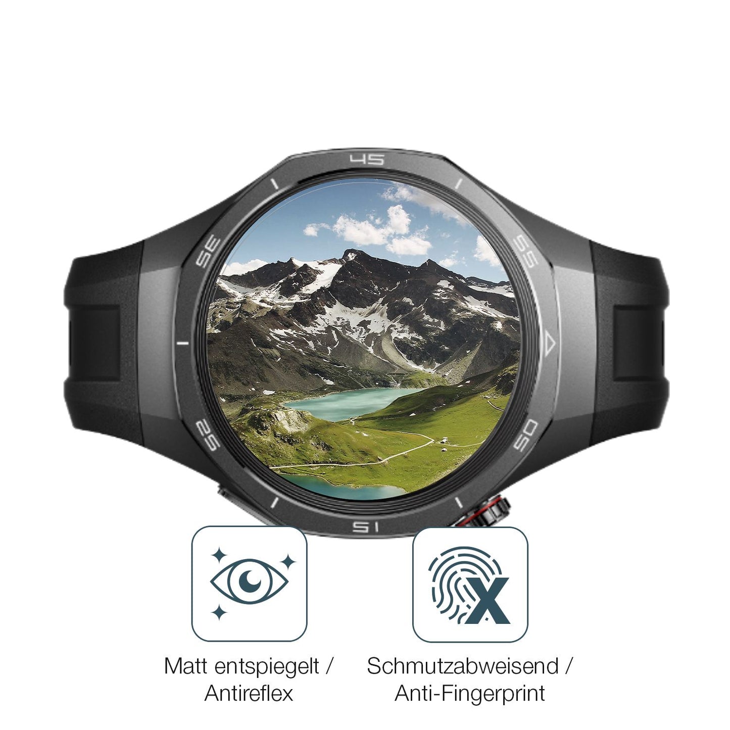 9H Hartbeschichtete, flexible Folie passend zugeschnitten für Huawei Watch GT5