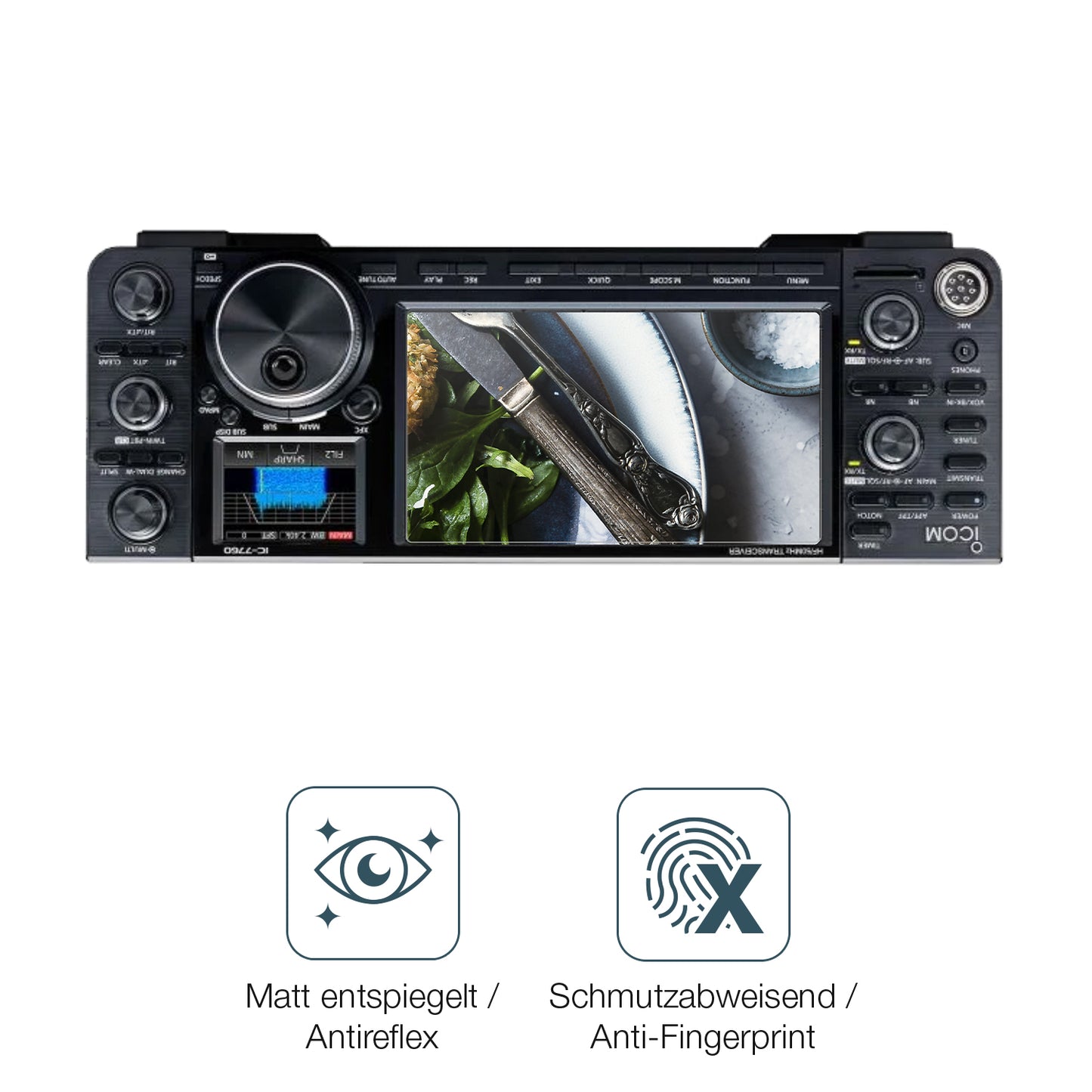 9H Hartbeschichtete, flexible Folie passend zugeschnitten für Icom IC-7760