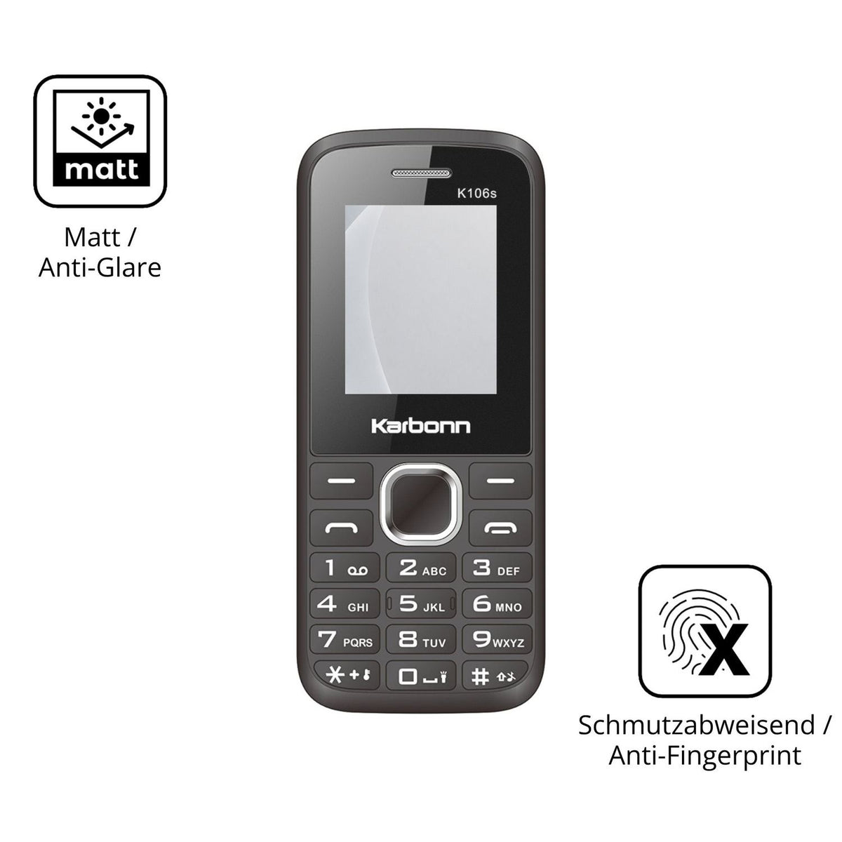 9H Hartbeschichtete, flexible Folie passend zugeschnitten für Karbonn K106s