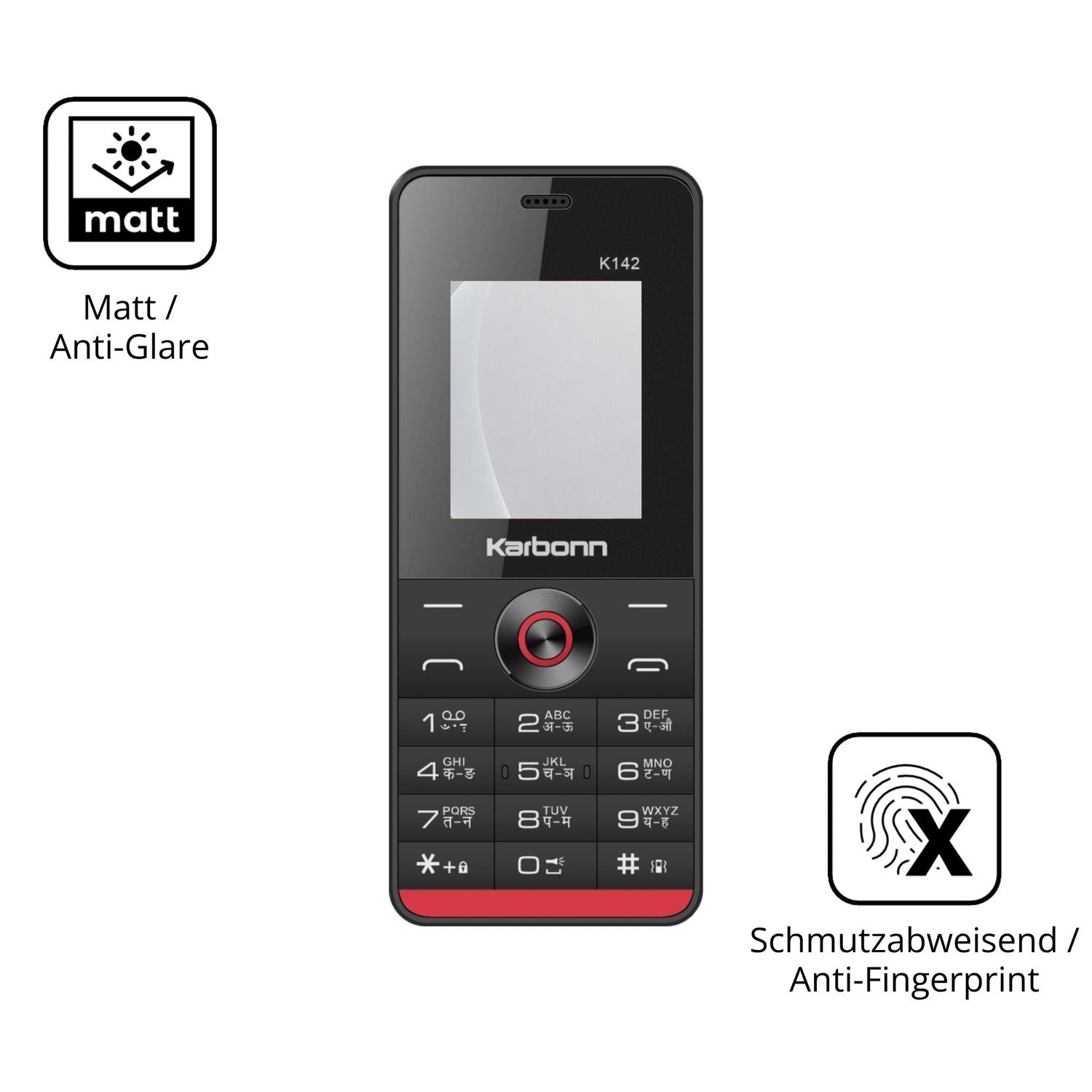 9H Hartbeschichtete, flexible Folie passend zugeschnitten für Karbonn K142