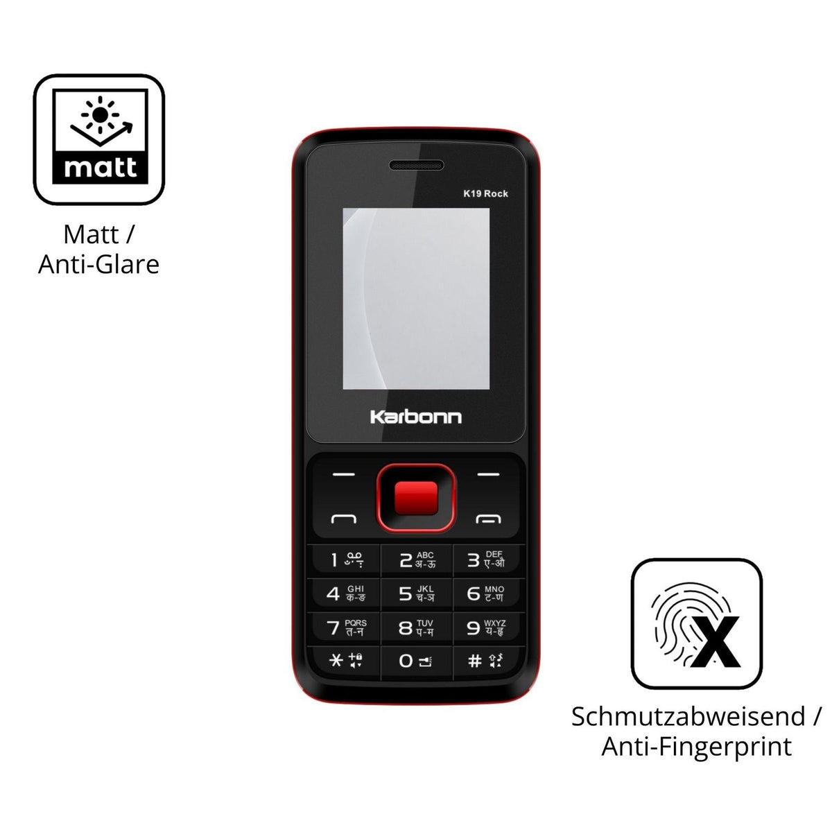 9H Hartbeschichtete, flexible Folie passend zugeschnitten für Karbonn K19 Rock