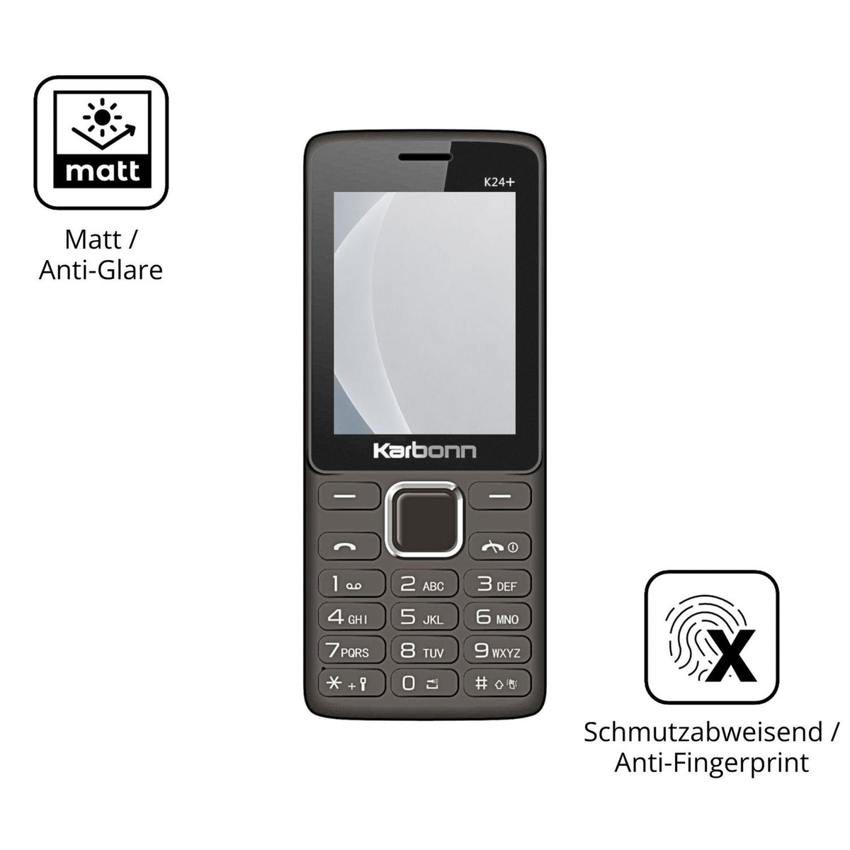 9H Hartbeschichtete, flexible Folie passend zugeschnitten für Karbonn K24 Plus