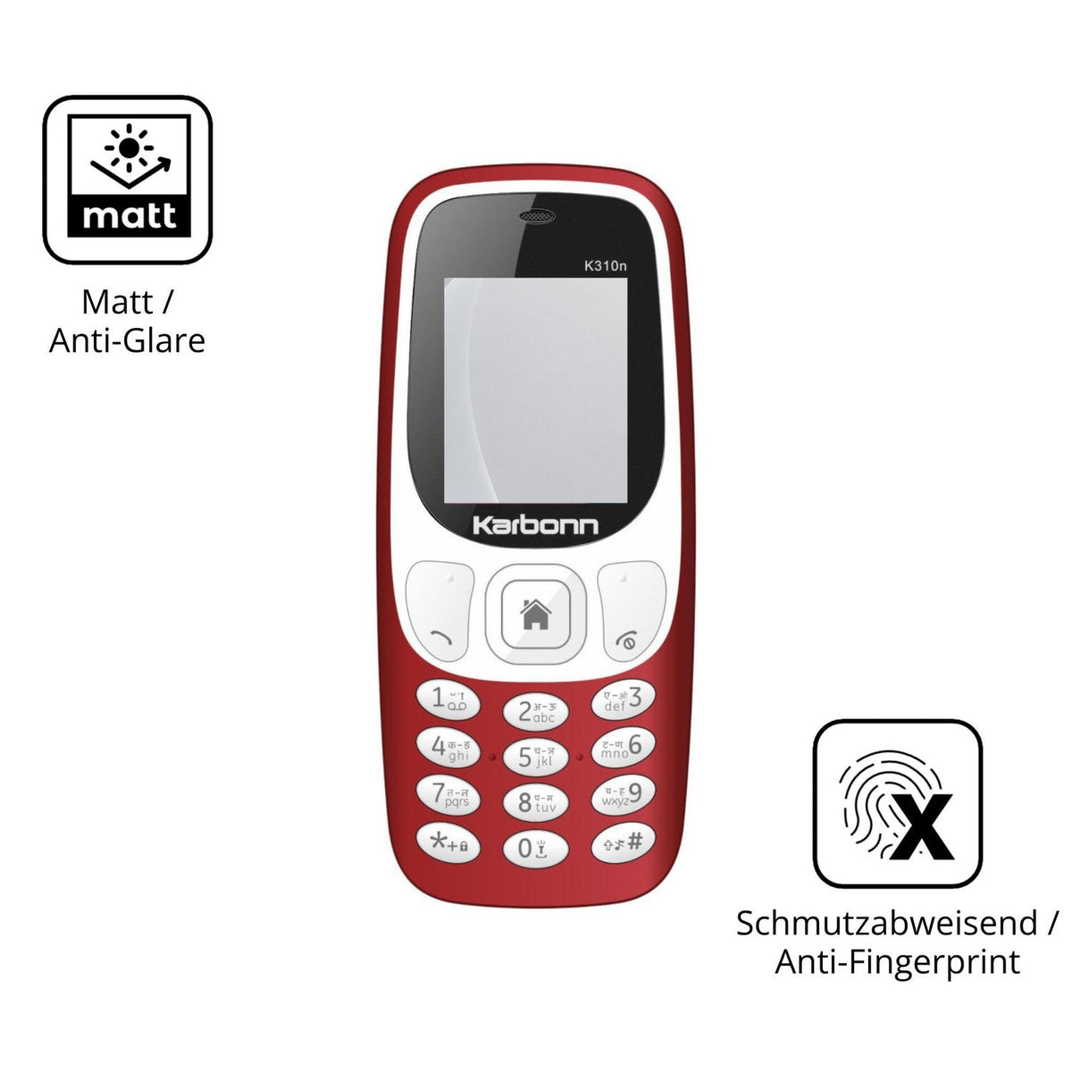 9H Hartbeschichtete, flexible Folie passend zugeschnitten für Karbonn K310n