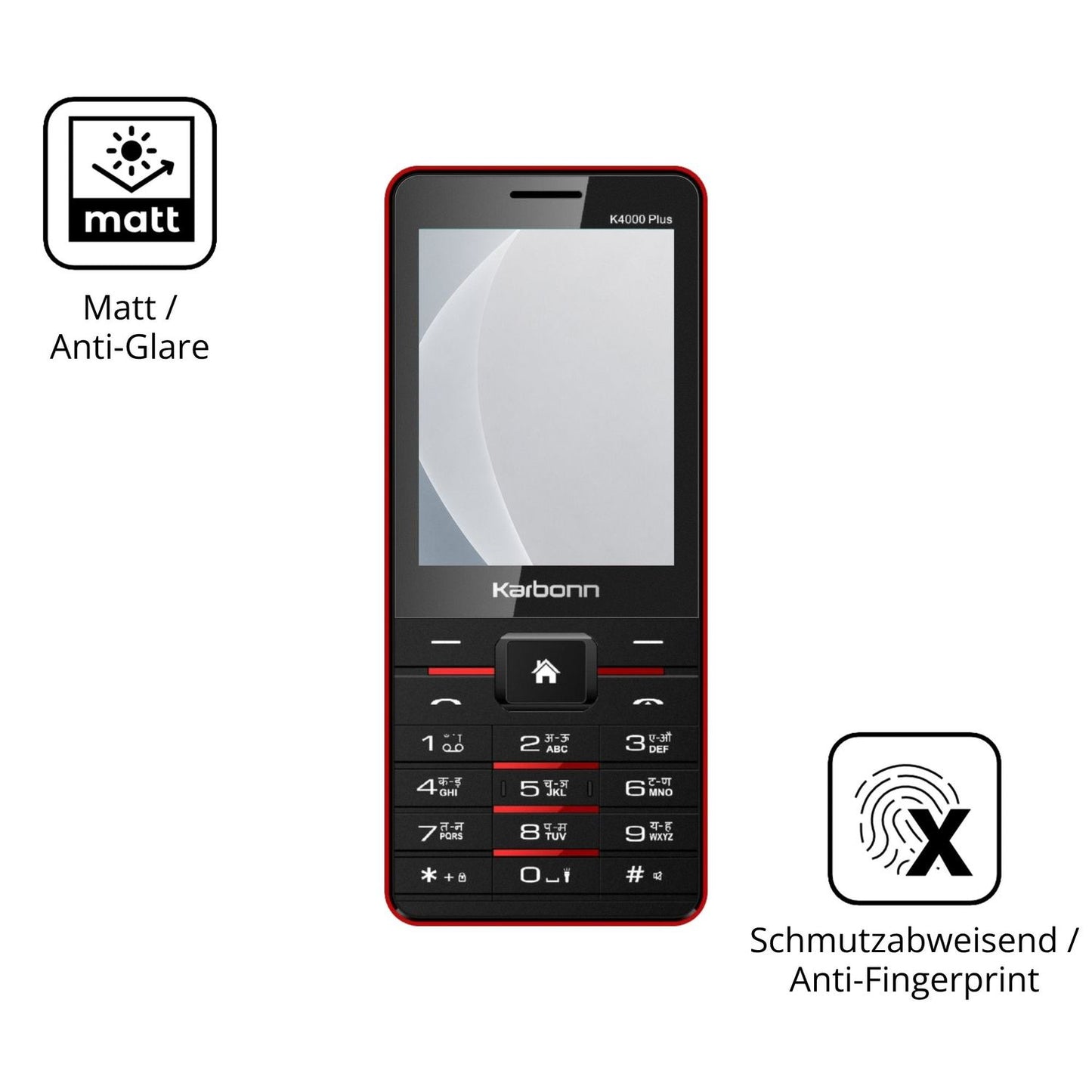 9H Hartbeschichtete, flexible Folie passend zugeschnitten für Karbonn K4000 Plus