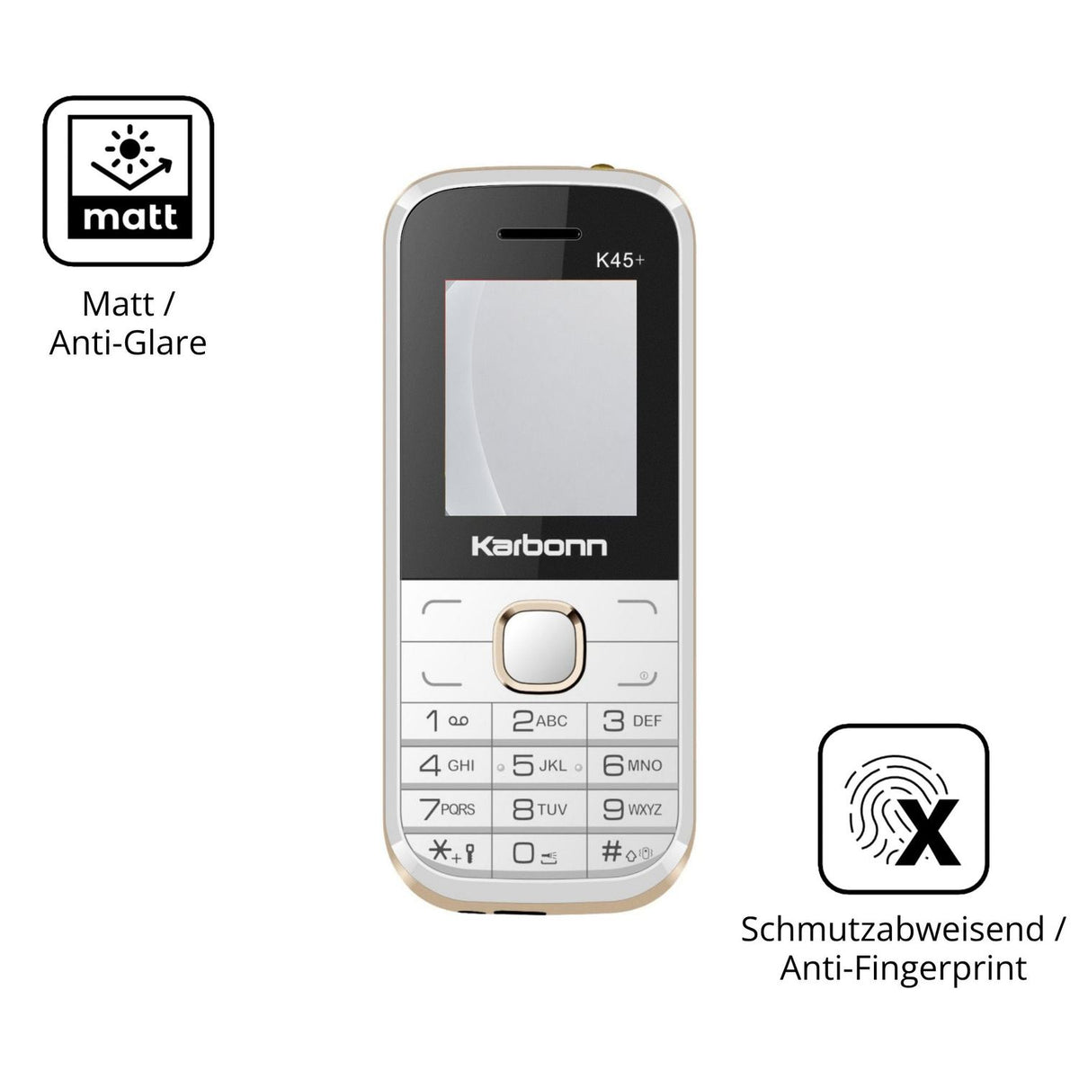 9H Hartbeschichtete, flexible Folie passend zugeschnitten für Karbonn K45 Plus