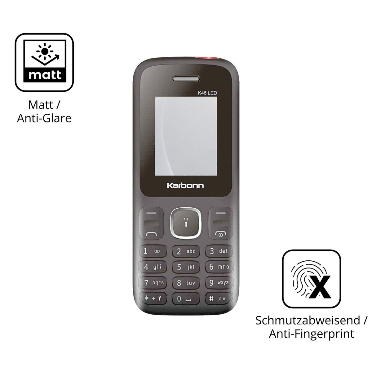 9H Hartbeschichtete, flexible Folie passend zugeschnitten für Karbonn K46 LED