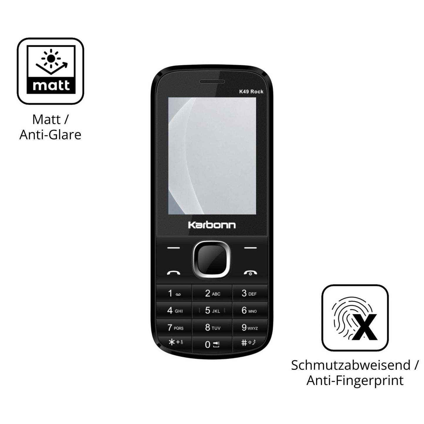 9H Hartbeschichtete, flexible Folie passend zugeschnitten für Karbonn K49 Rock
