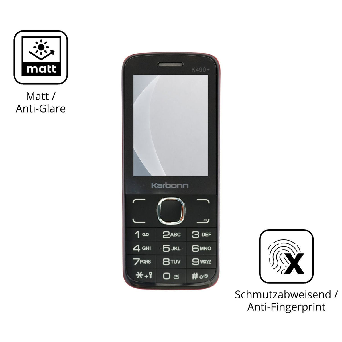 9H Hartbeschichtete, flexible Folie passend zugeschnitten für Karbonn K490 Plus