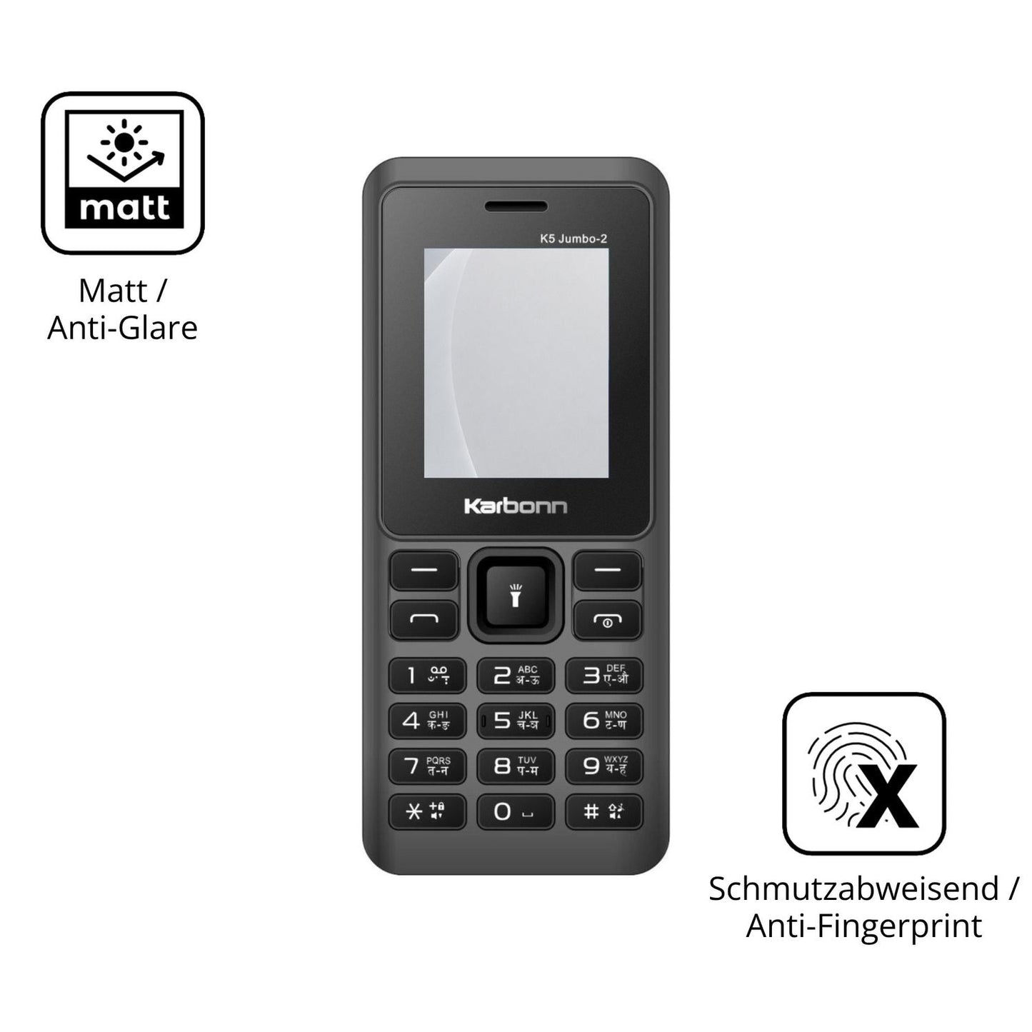 9H Hartbeschichtete, flexible Folie passend zugeschnitten für Karbonn K5 Jumbo 2
