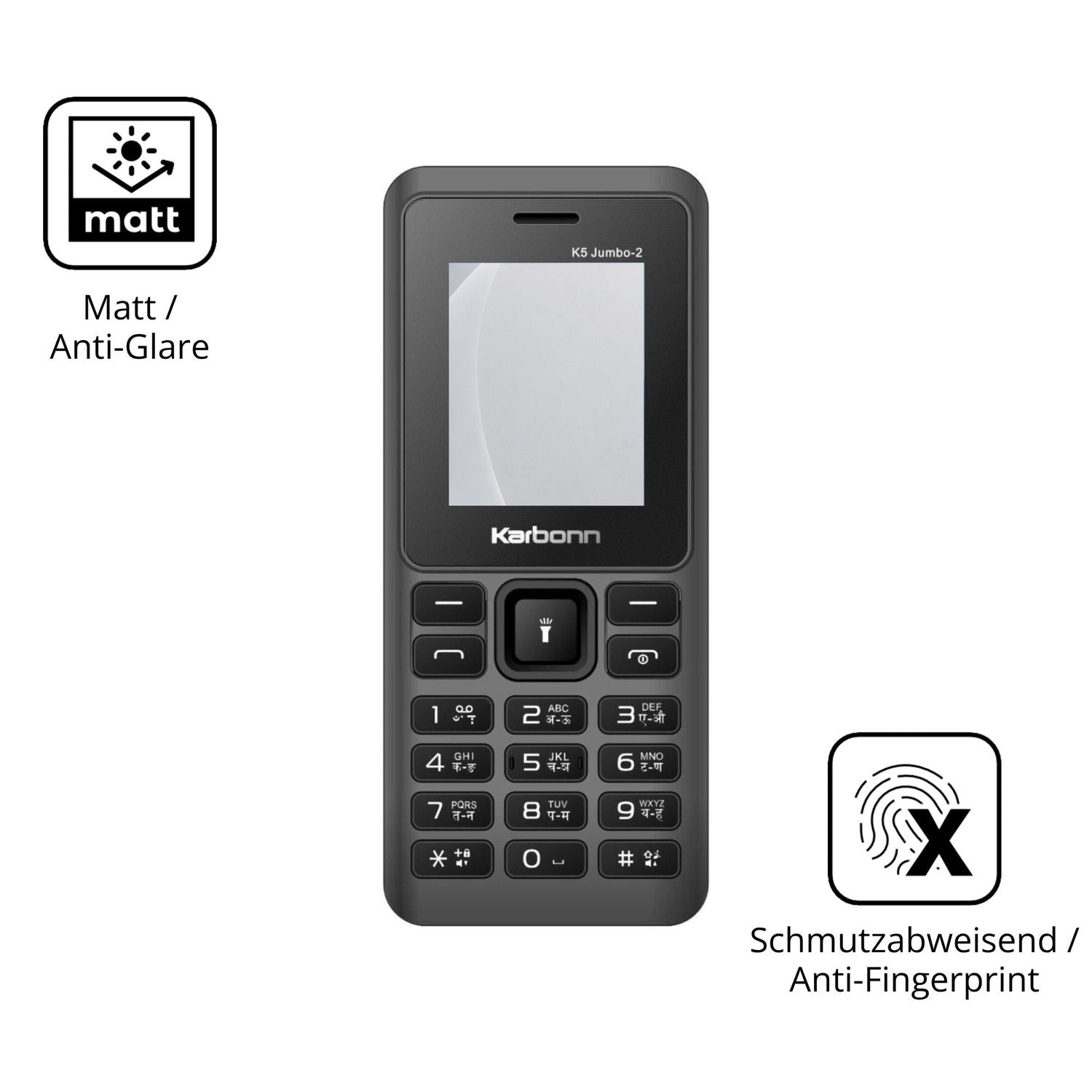 9H Hartbeschichtete, flexible Folie passend zugeschnitten für Karbonn K5 Jumbo 2