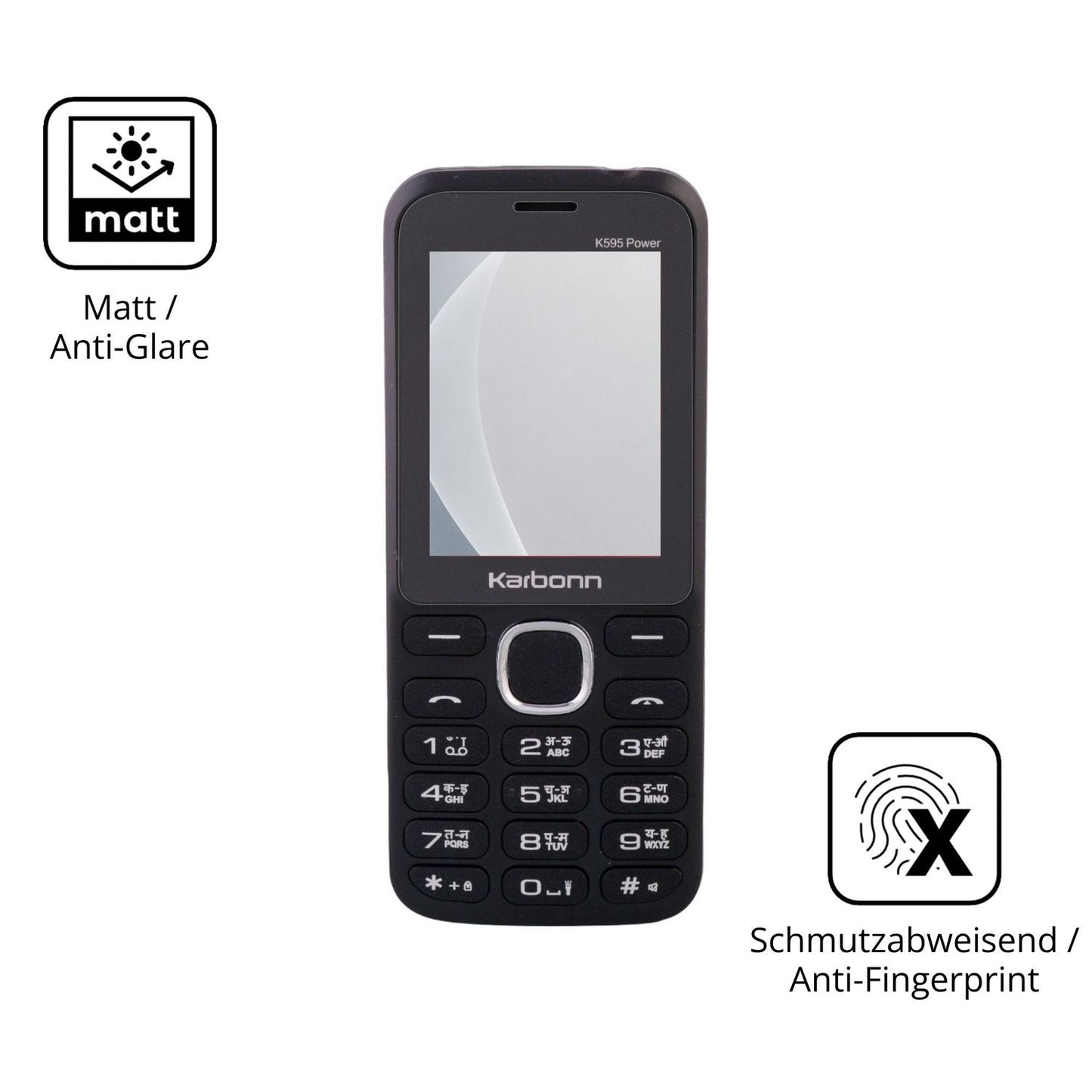 9H Hartbeschichtete, flexible Folie passend zugeschnitten für Karbonn K595 Power