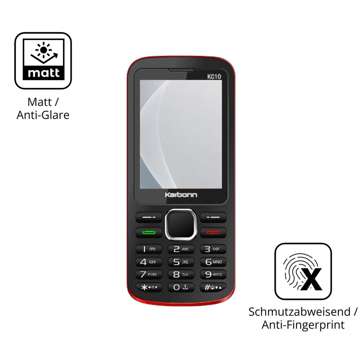 9H Hartbeschichtete, flexible Folie passend zugeschnitten für Karbonn KC10