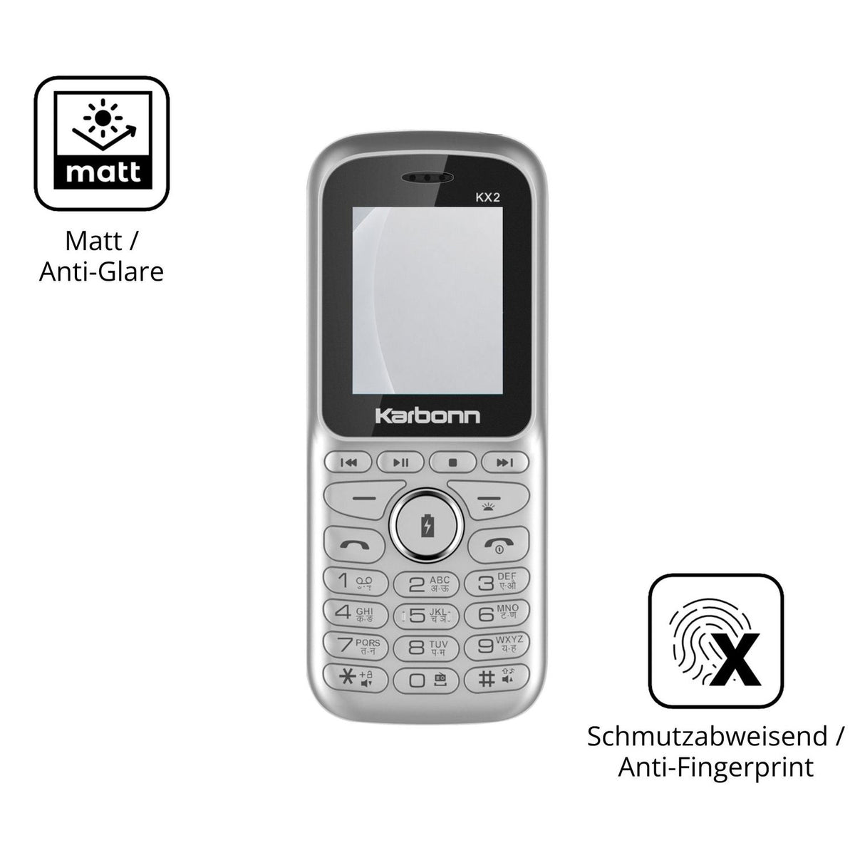 9H Hartbeschichtete, flexible Folie passend zugeschnitten für Karbonn KX2