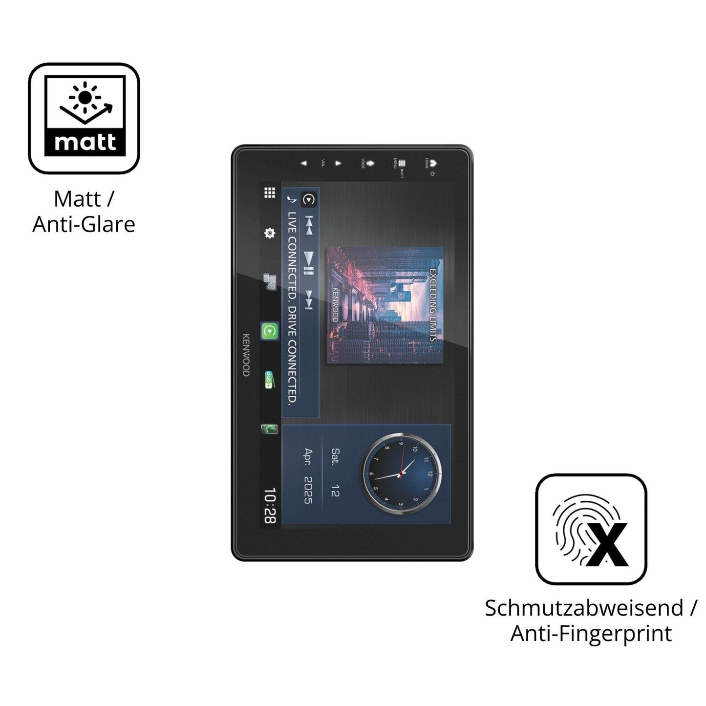 9H Hartbeschichtete, flexible Folie passend zugeschnitten für Kenwood DMX-F920DS