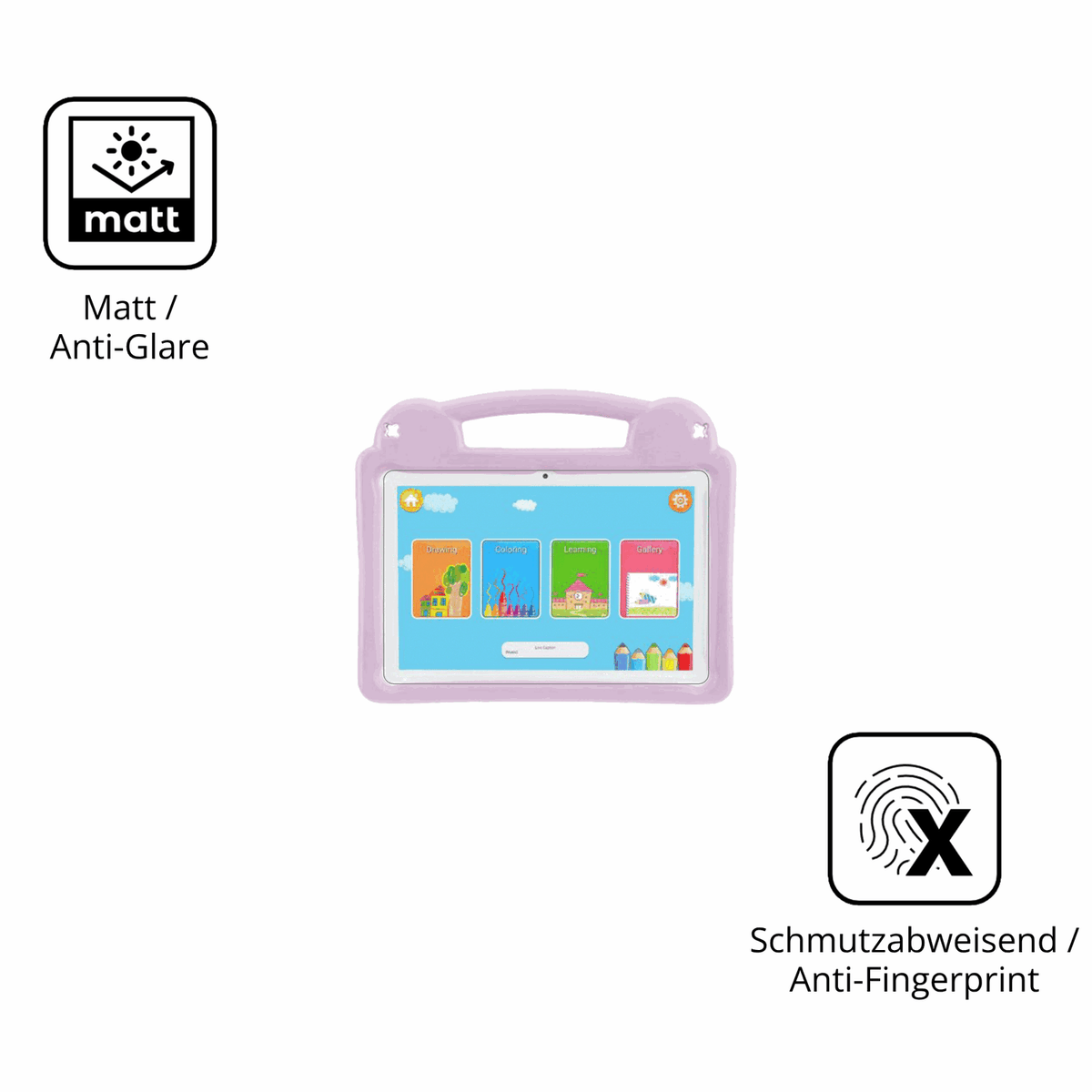 9H Hartbeschichtete, flexible Folie passend zugeschnitten für LETGOSPT Kids Tablet 10.1