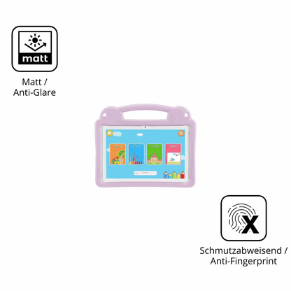 9H Hartbeschichtete, flexible Folie passend zugeschnitten für LETGOSPT Kids Tablet 10.1