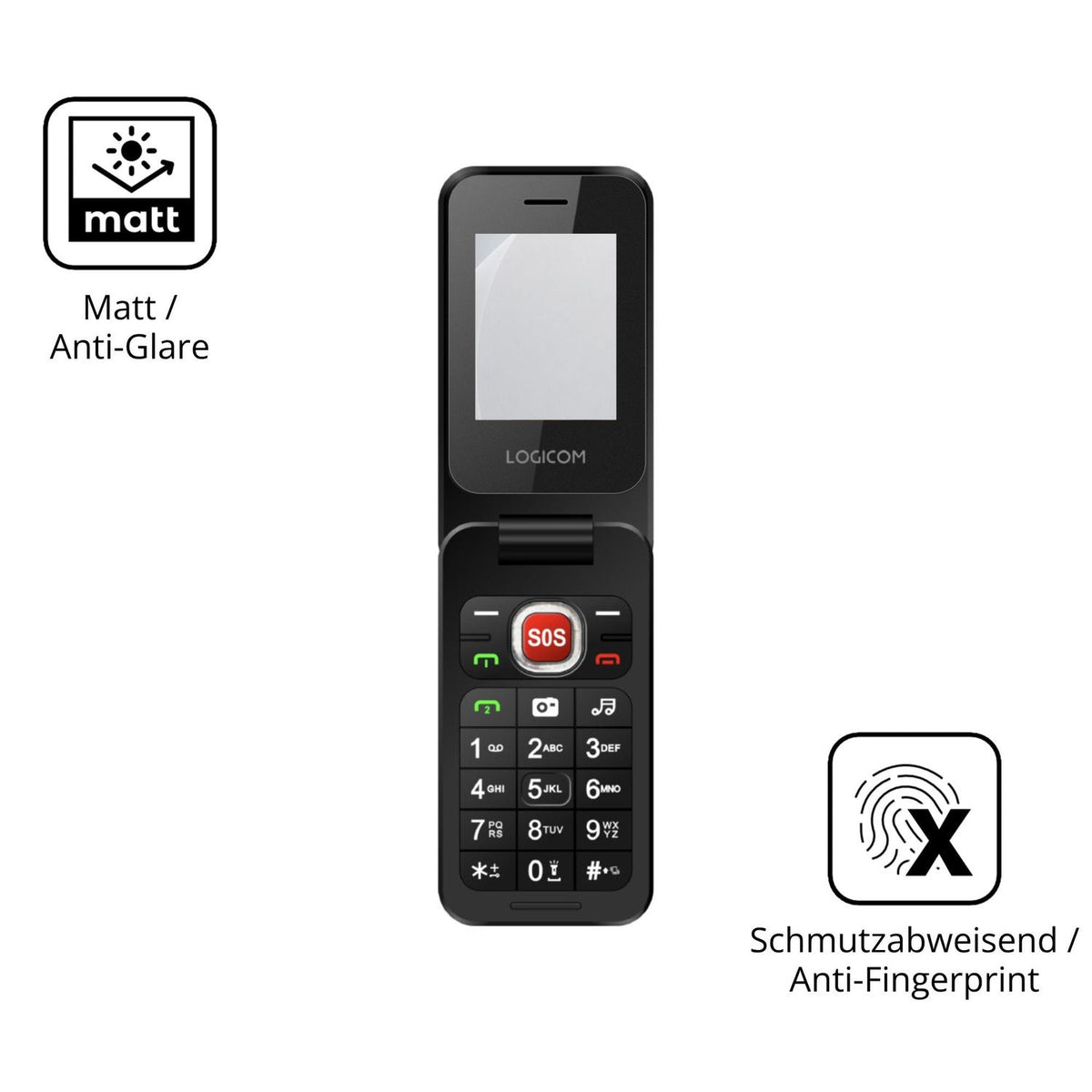9H Hartbeschichtete, flexible Folie passend zugeschnitten für Logicom Fleep S90