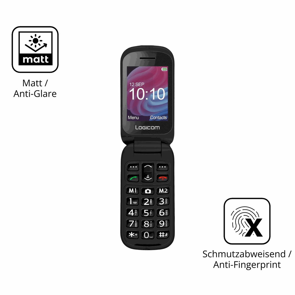 9H Hartbeschichtete, flexible Folie passend zugeschnitten für Logicom Fleep XL