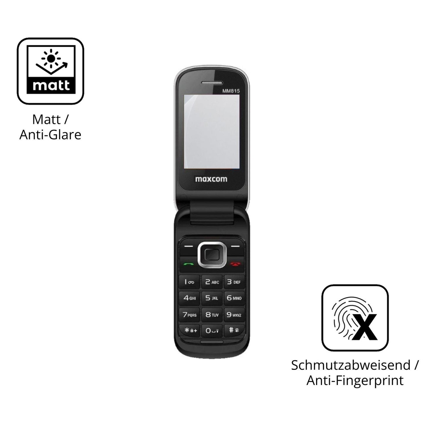 9H Hartbeschichtete, flexible Folie passend zugeschnitten für MaxCom Comfort MM815