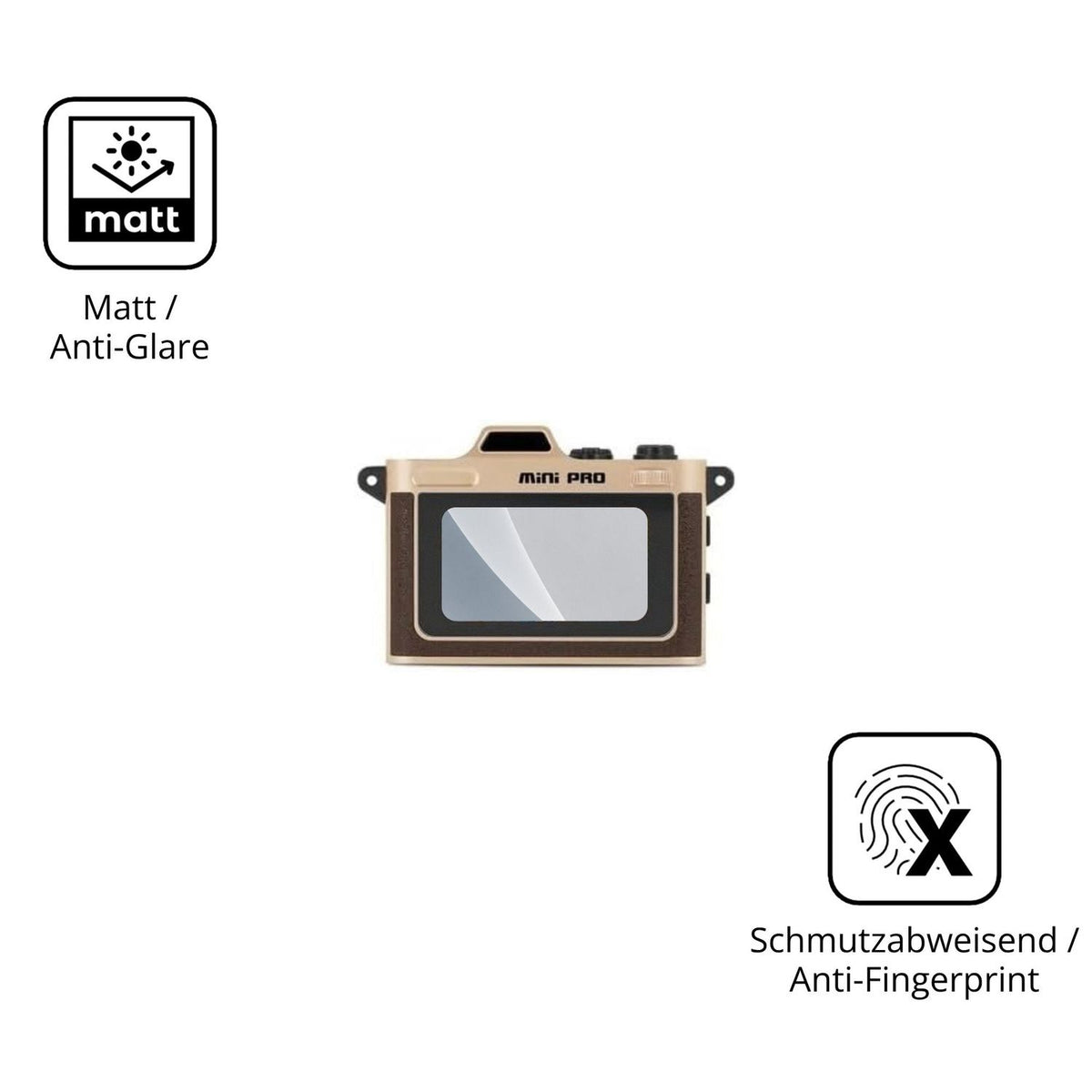 9H Hartbeschichtete, flexible Folie passend zugeschnitten für Minolta MNBM1 Mini Pro
