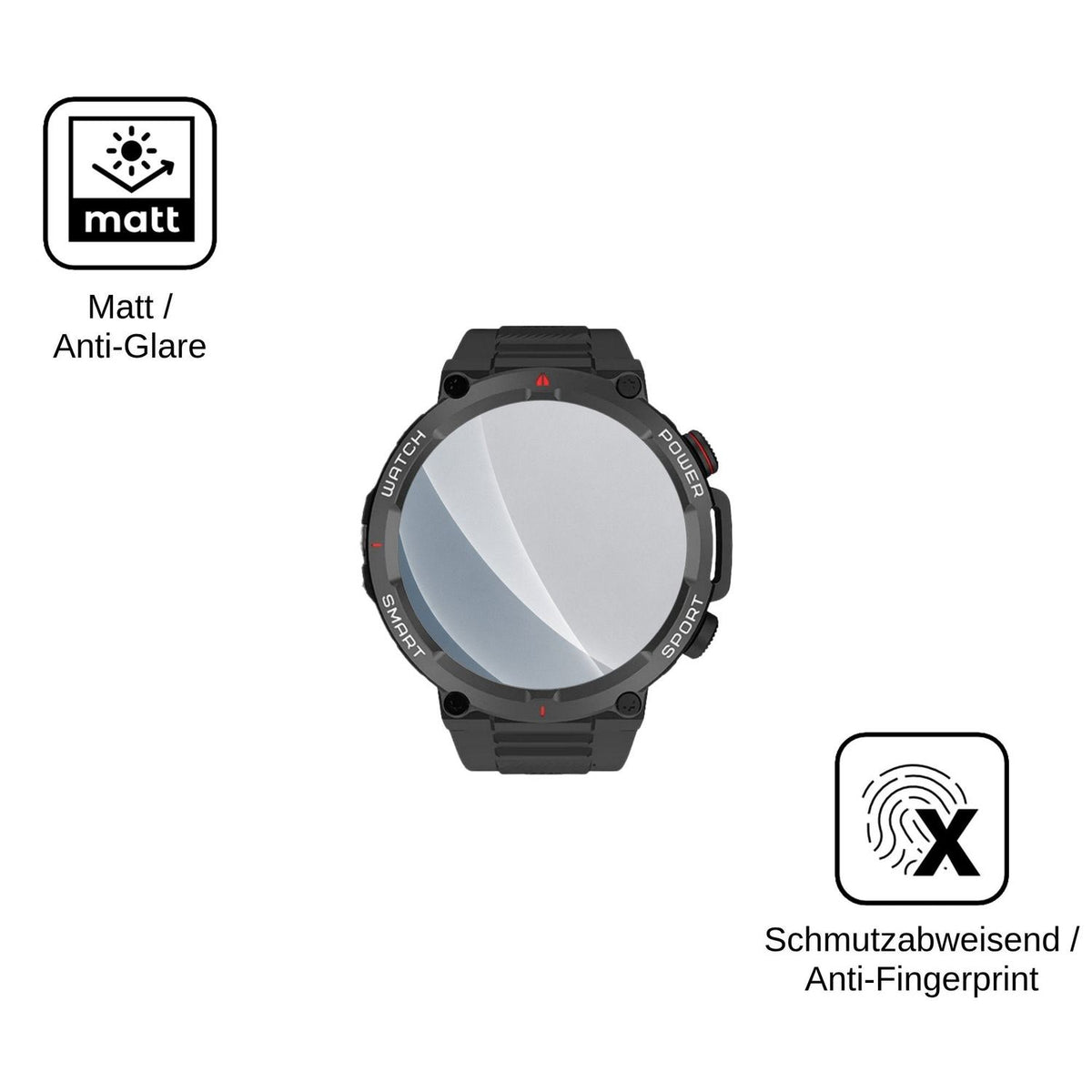 2x 9H Schutzfolie matt für Neow W-Watch 1.39 Panzerfolie