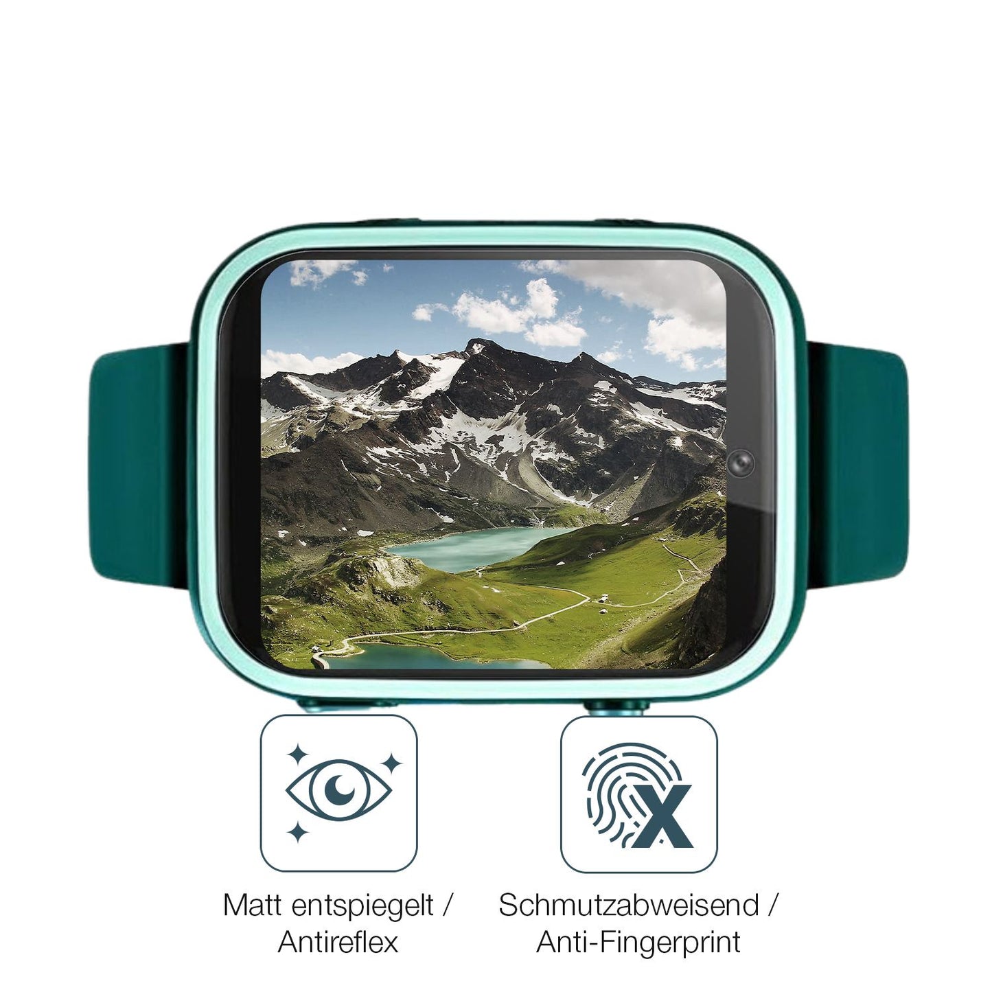 9H Hartbeschichtete, flexible Folie passend zugeschnitten für Okyuk T45 Smartwatch Kinder