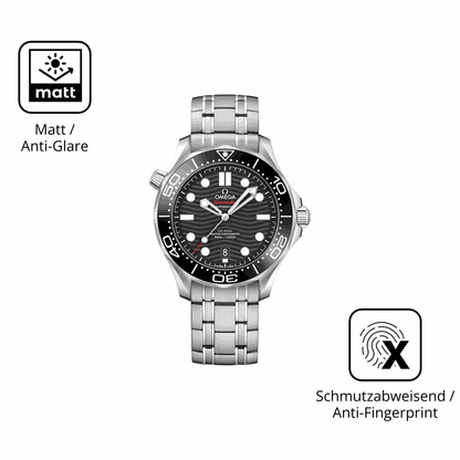 9H Hartbeschichtete, flexible Folie passend zugeschnitten f�r Omega Seamaster Diver 300M 42 mm